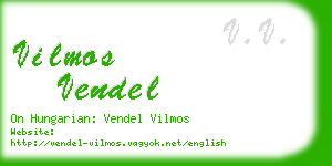 vilmos vendel business card